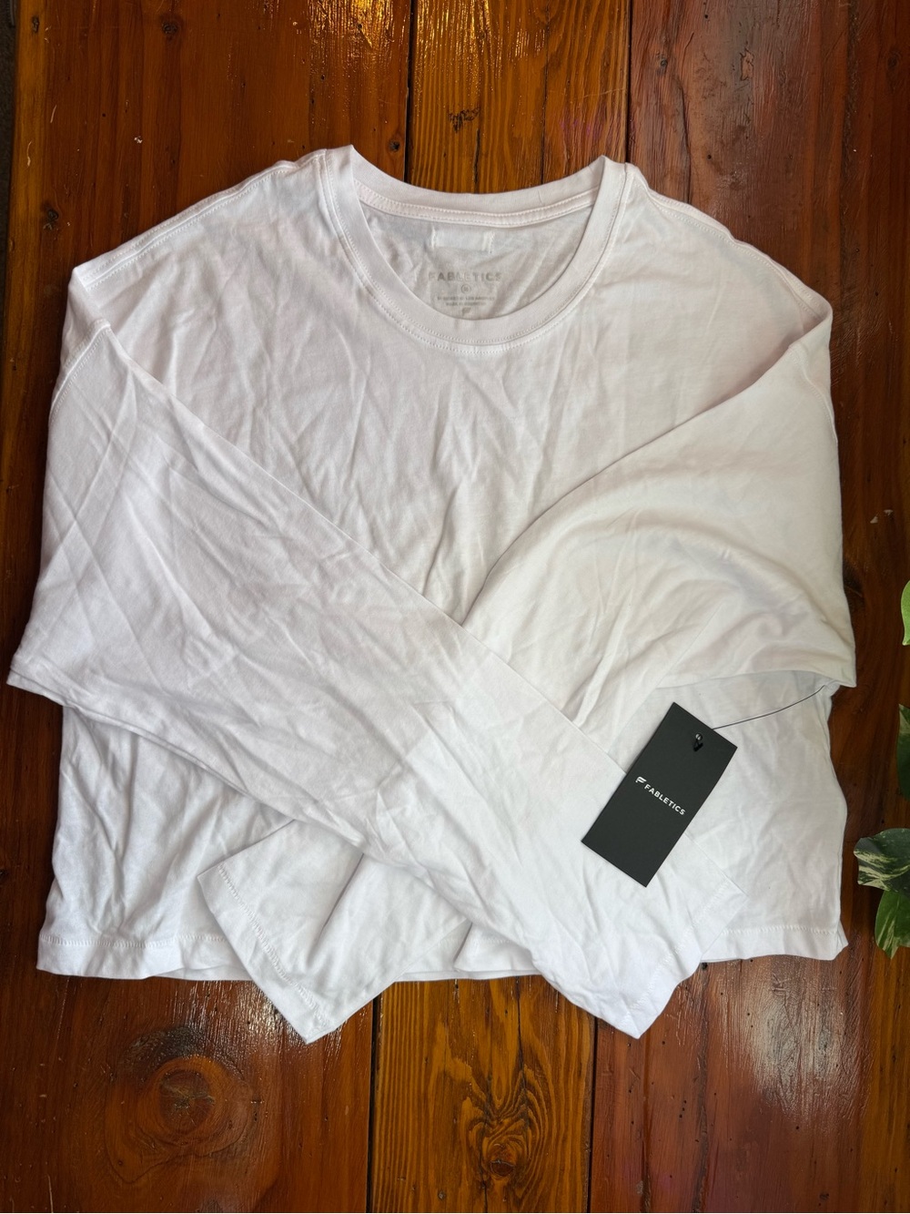 Fabletics 100%Cotton Boxy Long Sleeve Tee